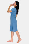 Sweetmoon Long T Shirt Nightdress - Blue — thumbnail 4